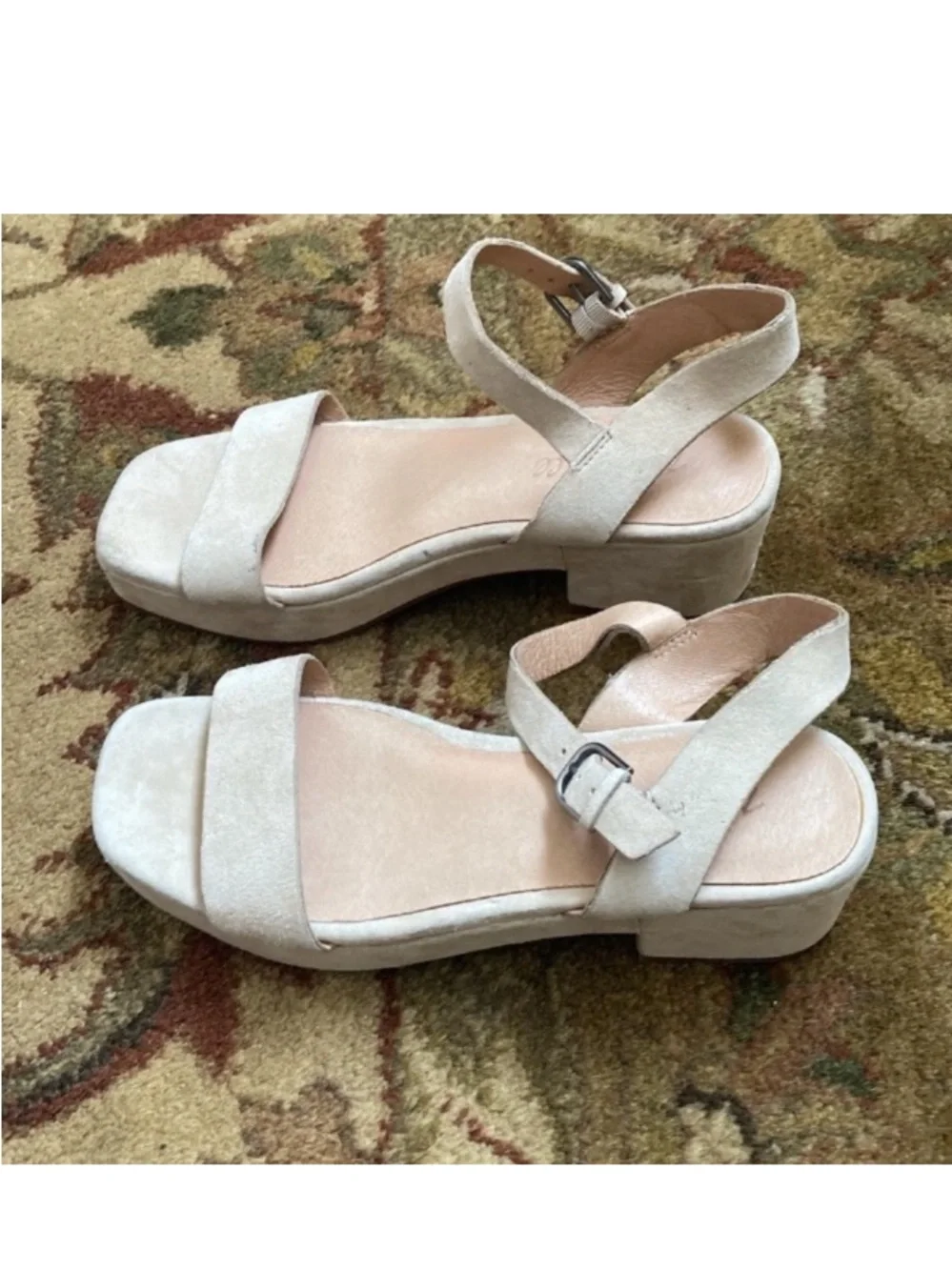MADEWELL Swede Material Sandals in Beige Color.